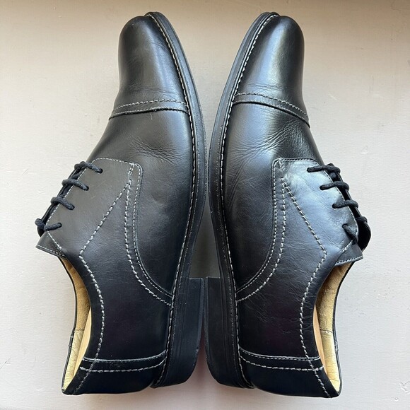 Sandro Moscoloni Black Leather Cap Toe Oxford Lace up Shoes Men’s Size US 13 M - Picture 4 of 16